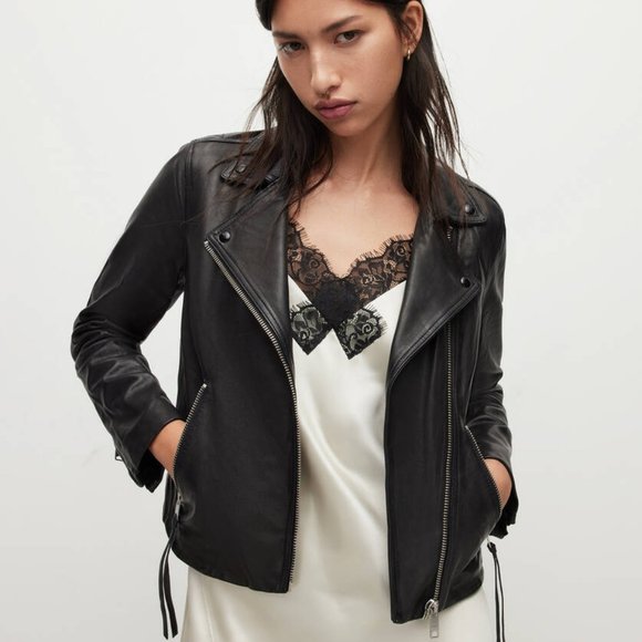 All Saints Jackets & Blazers - ALLSAINTS "Dalby" Leather Biker Jacket